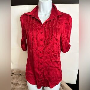 Bebe silk red blouse